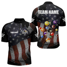 Load image into Gallery viewer, Retro American Flag Patriotic Billiard Shirts For Men Custom 3D Billiard Balls Pool Team Jerseys TDM3256