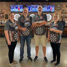Load image into Gallery viewer, Personalized Vintage American Flag Eagle Darts Shirt For Women Custom Patriotic Darts Team Jerseys TDM5757