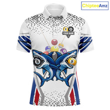 Load image into Gallery viewer, Funny Shark 8 Ball &amp; 9 Ball Pool Billiard Shirt For Men Custom Billiard Team Jersey Polo &amp; 1/4 Zip TDM5965