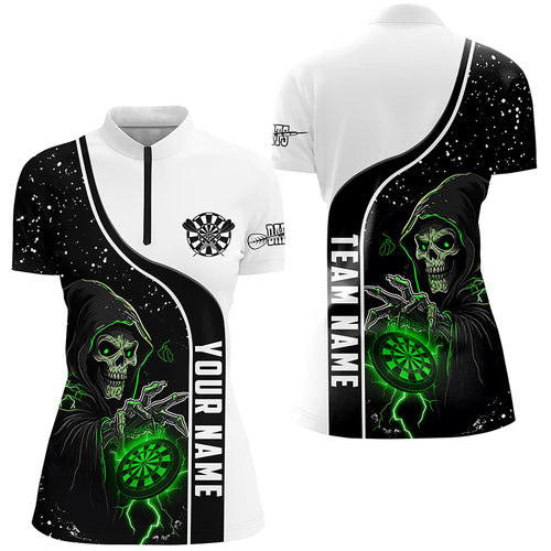 Personalized Dart Skull Grunge Women Dart Quarter-Zip Shirt Custom Darts Jerseys Team Shirts TDM1272