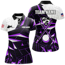 Load image into Gallery viewer, Best Billiard Jerseys For Women Custom Polo &amp; 1/4 Zip Shirts, Billiard Tournament Team Shirt |Purple TDM2546