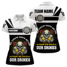 Load image into Gallery viewer, We Throw Darts Better Skull Beer Funny Darts Shirts For Women Custom Drinking Darts Team Jerseys TDM3458