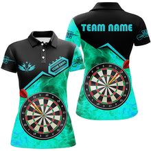 Load image into Gallery viewer, Personalized Darts Fire 3D Printed Women Darts Shirts Custom Darts Board Jerseys Attire |Turquoise TDM1860