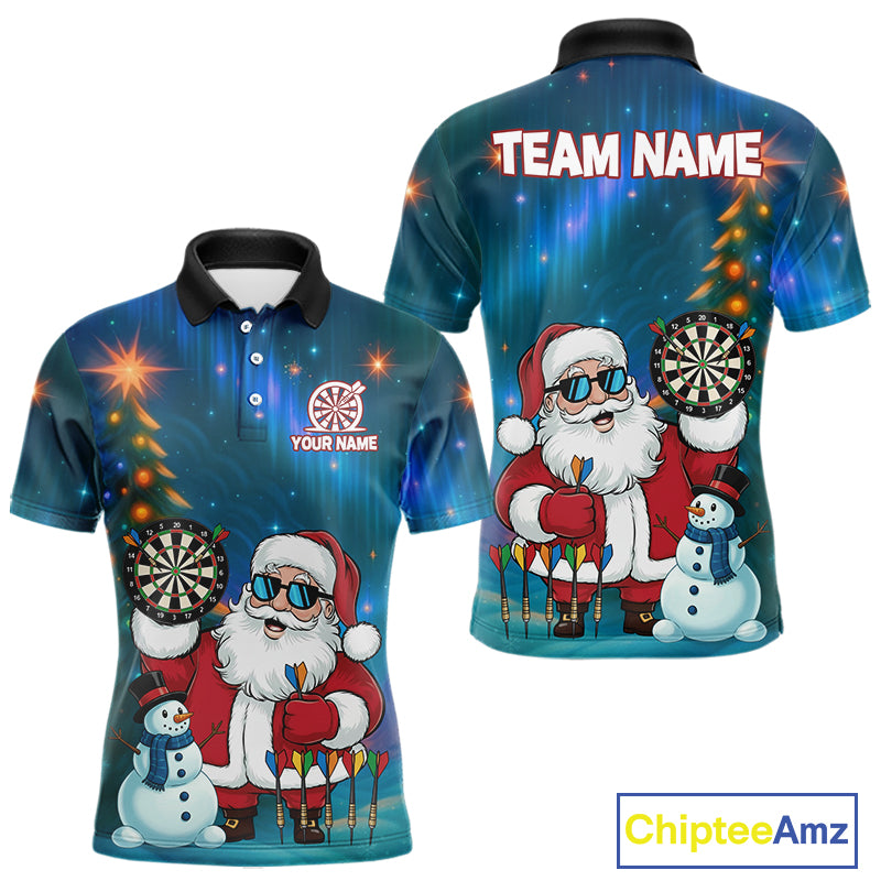 Funny Santa Christmas Darts Shirt For Men Custom Xmas Dart Jerseys, Gifts For Darts Player TDM5272