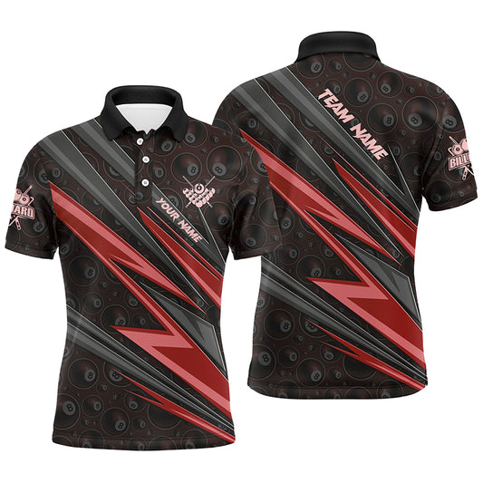 Personalized Name Red Billiard Jerseys For Men Best Custom Pool Team Polo Shirts TDM1289