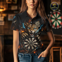 Load image into Gallery viewer, Personalized Leopard Lightning Darts Shirt For Women Custom Darts Jersey Polo &amp; 1/4 Zip Team Shirts TDM6378