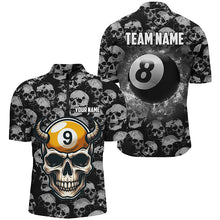 Load image into Gallery viewer, Personalized Billiard Jerseys 8 Ball &amp; 9 Ball Custom Funny Skull Pattern Billiard Shirts For Men TDM1871