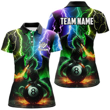 Load image into Gallery viewer, Dragon 8 Ball Pool Fire Billiard Shirts For Women Custom Colorful Thunder Lightning Billiard Jerseys TDM2075