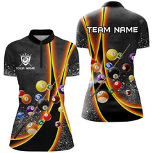Load image into Gallery viewer, Personalized Grey Grunge Billiard Shirts For Women Custom 3D Billiard 8 Ball Pool Jerseys |Purple TDM2301