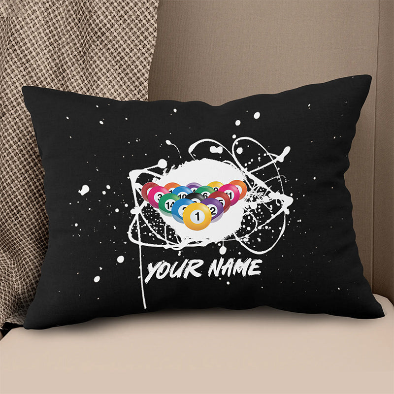 Custom Grunge Billiard Balls Black Pillow, Personalized Pillows Billiard TDM0791