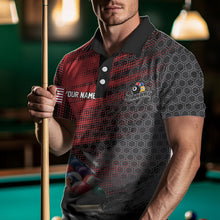 Load image into Gallery viewer, Red And Black Billiard Polo &amp; Quarter-Zip Shirts For Men Custom Billiard Team Shirts Pool Jerseys TDM3473