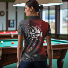 Load image into Gallery viewer, Red And Black Billiard Polo &amp; Quarter-Zip Shirts For Women Custom Billiard Team Shirts Pool Jerseys TDM3473