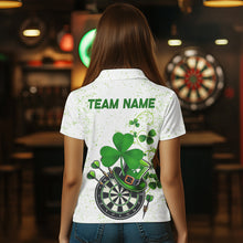 Load image into Gallery viewer, Luckiest  Green Shamrock White Grunge Dart Shirts For Women Custom St Patrick Day Dart Team Jerseys TDM3478