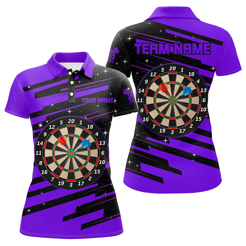 Personalized Purple Darts Board Darts Jerseys Polo Shirts For Women Custom Team League Darts Shirts TDM1304