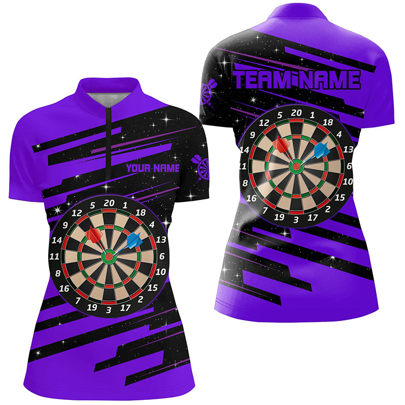 Personalized Purple Darts Board Darts Jerseys Polo Shirts For Women Custom Team League Darts Shirts TDM1304