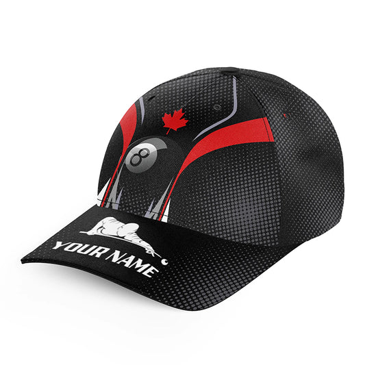 8 Ball Billiard Canadian Flag Personalized Billiard Top Hats, Best Custom Patriotic Billiard Gifts Caps TDM0404