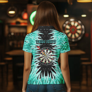 Personalized Darts Board Turquoise Icy 3D Printed Women Dart Shirts Custom Cool Dart Jerseys For Team TDM3481