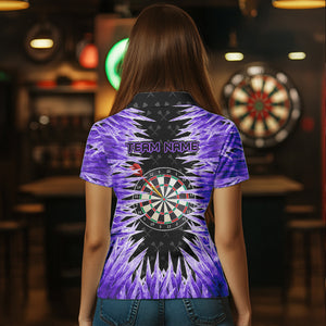 Personalized Darts Board Purple Icy 3D Printed Women Dart Shirts Custom Cool Dart Jerseys For Team TDM3482