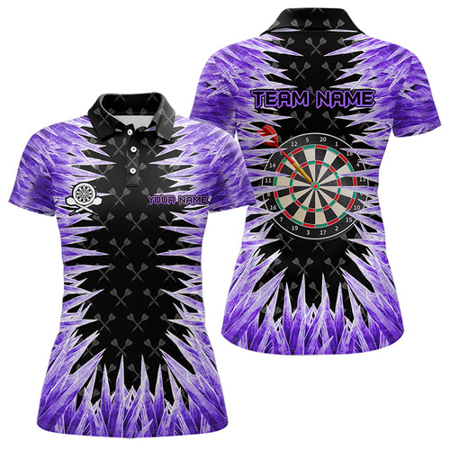 Personalized Darts Board Purple Icy 3D Printed Women Dart Shirts Custom Cool Dart Jerseys For Team TDM3482