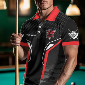 Black And Blue 8 Ball Pool Wings Custom Camo Billiard Shirts For Men, 8 Ball Billiard Team Jerseys TDM3483