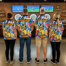 Load image into Gallery viewer, Funny Duck Colorful Graffiti Darts Shirt For Women Custom Darts Team Jersey Polo &amp; 1/4 Zip TDM6396