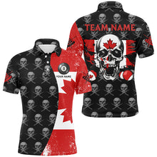 Load image into Gallery viewer, Grunge Canada Flag Custom Skull Pattern Billiard Shirts For Men, Patriotic Unique Billiard Jerseys TDM2086
