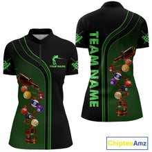 Load image into Gallery viewer, Funny DNA Wine Billiard Shirt For Women Custom Pool Team Shirts, Billiard Jersey Polo &amp; Zip |Green TDM5283