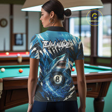 Load image into Gallery viewer, Blue Shark 8 Ball Billiard Shirt For Women Custom Billiard Jersey, Pool Team Shirt Polo &amp; 1/4 Zip TDM5290