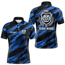 Load image into Gallery viewer, Blue Camo Darts Shirts With Pocket Option For Men Custom Darts Team Jersey TDM3786