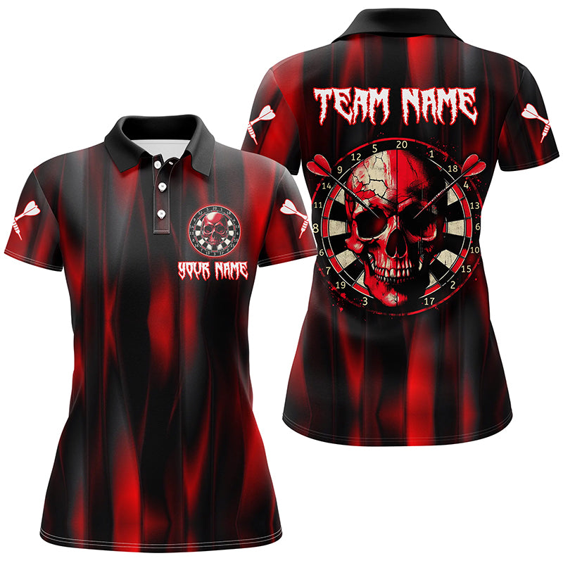 Personalized Red Skull Darts Board Women Darts Polo Shirts Custom Team League Darts Jerseys Uniform TDM1515