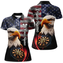 Load image into Gallery viewer, Personalized Eagle Darts Board Smoke US Flag Women 3D Darts Shirts, Patriotic Darts Team Jerseys TDM1684