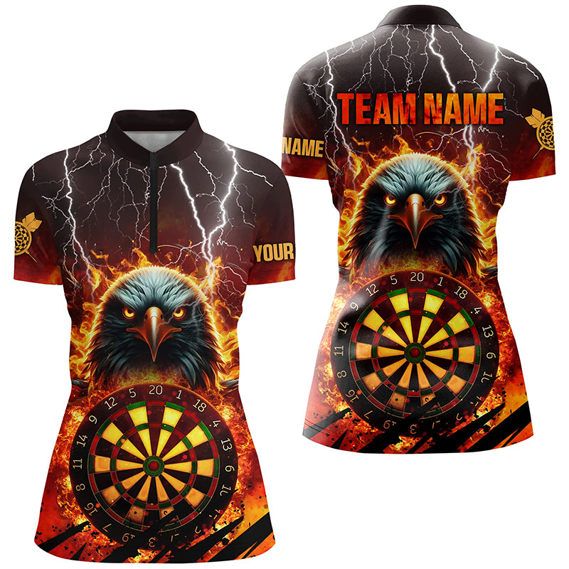 Personalized Darts Board Fire Flame Eagle 3D Darts Shirts For Women, Team League Darts Jersey Attire TDM1685