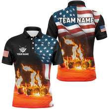 Load image into Gallery viewer, Personalized Billiard Balls Fire American Flag 3D Shirts For Men Custom Patriotic Billiard Apparel TDM2093