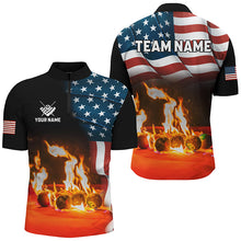 Load image into Gallery viewer, Personalized Billiard Balls Fire American Flag 3D Shirts For Men Custom Patriotic Billiard Apparel TDM2093