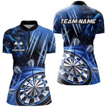 Load image into Gallery viewer, Personalized 3D Glitter Women Darts Shirts Custom Team Dart League Shirts Dart Jerseys |Blue TDM2580