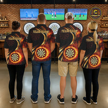 Load image into Gallery viewer, Personalized Fire Flame Darts Shirt For Men Custom Golden Darts Team Jersey Polo &amp; 1/4 Zip TDM6174