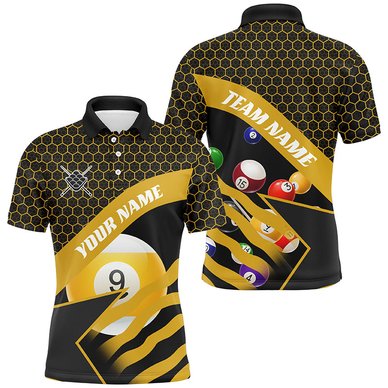Yellow Black Billiard Jerseys For Men Custom 3D Printed 9 Ball Pool Team League Billiard Shirts TDM1901