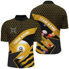 Load image into Gallery viewer, Yellow Black Billiard Jerseys For Men Custom 3D Printed 9 Ball Pool Team League Billiard Shirts TDM1901