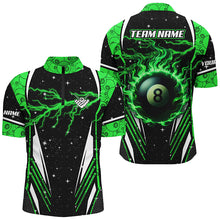 Load image into Gallery viewer, Galaxy Lightning Green 8 Ball Pool Fire Custom Billiard Shirts For Men, Billiard Team Jerseys TDM2341