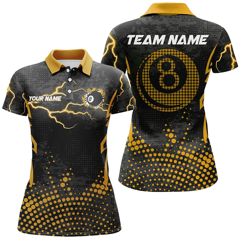 Personalized Yellow 8 Ball Point Billiard Women Jerseys Shirts Best Custom Billiards Apparel Clothing TDM1912