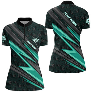 Personalized Name Turquoise Billiard Jerseys For Women Custom 8 Ball Billiard Shirts Pool Team Jersey TDM2855