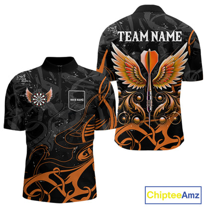 Arrow Wings Custom Dart Shirt For Men, Orange Dart Jerseys Pocket Option TDM5329