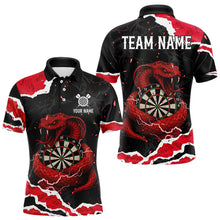 Load image into Gallery viewer, Black And Red Dartboard Cobra Snakes Darts Polo &amp; 1/4 Zip Custom Darts Shirt For Men, Darts Jersey TDM5336