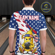 Load image into Gallery viewer, Funny Banana American Flag Bowling Jersey For Men, Custom Patriotic Bowling Shirts Polo &amp; 1/4 Zip TDM6636