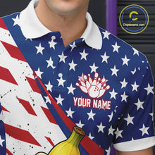 Load image into Gallery viewer, Funny Banana American Flag Bowling Jersey For Men, Custom Patriotic Bowling Shirts Polo &amp; 1/4 Zip TDM6636