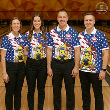 Load image into Gallery viewer, Funny Banana American Flag Bowling Jersey For Men, Custom Patriotic Bowling Shirts Polo &amp; 1/4 Zip TDM6636