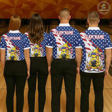 Load image into Gallery viewer, Funny Banana American Flag Bowling Jersey For Men, Custom Patriotic Bowling Shirts Polo &amp; 1/4 Zip TDM6636