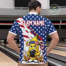 Load image into Gallery viewer, Funny Banana American Flag Bowling Jersey For Men, Custom Patriotic Bowling Shirts Polo &amp; 1/4 Zip TDM6636