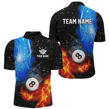 Load image into Gallery viewer, Personalized Fire And Water 8 Ball Pool Men Billiard Shirts Custom 3D Billiard Jerseys For Men TDM1923