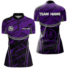 Load image into Gallery viewer, Personalized Purple Grunge Billiard Shirts For Women Custom Billiards Ball 8 Jerseys Team Shirts TDM1929